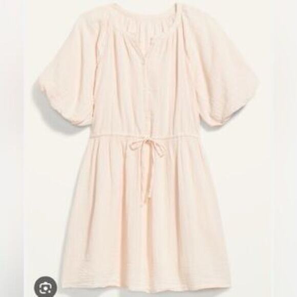 Old Navy Waist-Defined Puff-Sleeve Mini Dress Large NWT - Picture 7 of 9